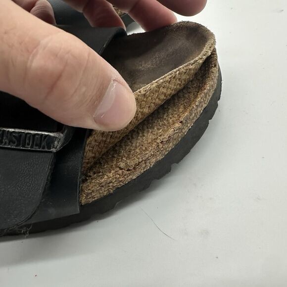 Womens Size 39 US 8.5 Birkenstock Arizona Black Birko-Flor Sandals Slip On - Picture 10 of 11